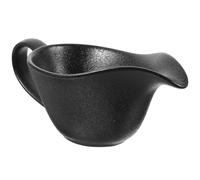 Lurrose Large Ceramic Gravy Boat with Pointed Mouth and Handle, Porcelain Mixing Bowl a Sauce Jug with Strong Practicability for Kitchen Supply and Steak Sauce Serving
