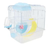 Lurrose Large Hamster Castle Cage with Double-deck Design, Wear-resistant Plastic and Wire Material, Safe to Rest Small Pet Cage for Hamster House and Small Animals