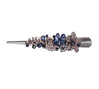 Lurrose Large Rhinestone Duckbill Clip 13Cm Navy Blue Alligator Clip Metal Hair Jewelry Accessories for Wornen Girls Thick Hair