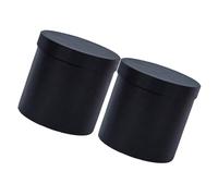 Lurrose Large Round Flower Box 2Pcs Black Paperboard for Bridal Shower and Engagement Party Flower Arrangement