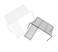 Lurrose Large Rutin Chicken Cage Platform with Ladder, Iron Mesh Rack Feeding and Water Holder for Small Pets, Black and White Poultry Habitat Supply for Coop Enrichment