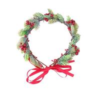 Lurrose Leaf Halo Garland Christmas Hair Wreath Hair Hoop Festival Headwear Xmas Hair Accessory for Girls Women Kids
