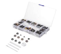 Lurrose Leather Copper Fastener Tool Kit Repairing with 70 Sets 15mm Assorted Colour Buttons and Storage Box for, Crafts Decorating Shoes and Hats