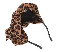 Lurrose Leopard Print Turban Headband for Women and Teen, Cloth Material with Secure Fit and Versatile Daily Accessory, Stylish Animal-patterned Hairband for Parties and School