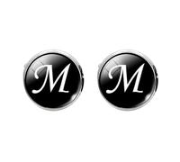 Lurrose Letter Glass Cufflinks for Men Business Shirts Formal Tuxedo Sleeve Button Accessories Wedding Best Man