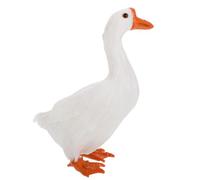 Lurrose Lifelike White Goose Model with Realistic Appearance and Artificial Foam Material, Educational Tool and Charming Garden Animal Figurine for Outdoor Lawn, Courtyard, Patio and Home