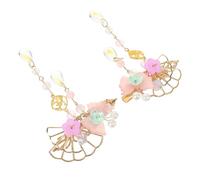 Lurrose Lightweight Alloy Hair Flower Clips, Comfortable to Wear 1 Pair Tassel Hairpins for Wedding and Engagement Hair Accessories