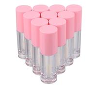 Lurrose Lip Gloss Tubes Refillable Lip Balm Bottles 6ml 10pcs with Brush Head Pink Lightweight Abs Plastic for Boys and Girls Suitable for Traveling and Short-term Trips