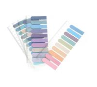Lurrose Long Strip Writable Page Tabs, 5 Sheets (50 Tabs) Cute Transparent Pet Index Sticky Flags for Notebooks, Books, and Reading Markers, 10 Colors Pack