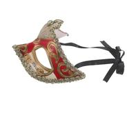 Lurrose Luxury Red Pvc Half Face for Adults, Lightweight Handcrafted Venetian Mask with Unique Elegant Design, for Masquerade Party or Carnival