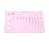 Lurrose Magnetic Acrylic Eyelash Grafting Tray with Scale, Pink Eyelash Extensions Organizer for Beauty Salon and Professional Lash Application