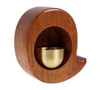 Lurrose Magnetic Walnut Wind Chime Copper Bells Decorative Door Chime for Shopkeepers Business Entrance and Refrigerator Hanging Bell with Relaxing Sound