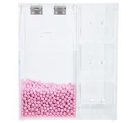 Lurrose Makeup Brush Organizer Modern Cosmetic Storage Holder Acrylic Pink with Dust-proof Lid and Pearl Finish Multifunctional Makeup Brush Storage Organizer for Dressing Table