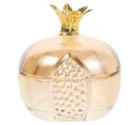 Lurrose Manicure Cup Glass Dappen Dish Glass with Lid Pomegranate Shaped for Nail Tools Storage , Decorative Featuring Stylish Design and High Aesthetic Appeal , for Salon or Home Use