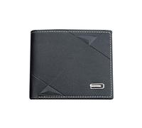 Lurrose Men's Pu Leather Tri Fold Wallet Black Multi Card Holder