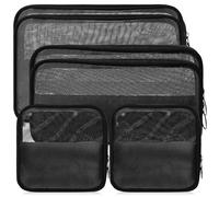 Lurrose Mesh Makeup Bags 6pcs Small Size Smooth Zipper Travel Toiletry Pouches for Dorm Room Storage
