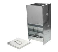 Lurrose Metal Bunny Feeder with Magnetic Lid and Hooks Hay Dispenser for Rabbits Ferrets Hamsters Small Animals Sturdy Metal Rabbit Feeder for Cage Feeding and Compact Spaces