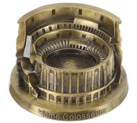 Lurrose Metal Rome Colosseum Model Sculpture, Realistic Small Ancient Roman Architecture Figurine for Home Decor and Housewarming, European Historic Building Ornament
