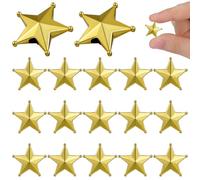 Lurrose Mini Christmas Tree Star Golden Five-Pointed Treetop Ornament Hole for Xmas Party Decoration