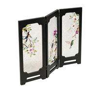 Lurrose Mini Desktop Folding Screen 3 Panel Divider, Lightweight Portable Acrylic Chinese Screen Partition for Living Rooms and Desktops, Elegant Asian Decorative Tabletop Ornament