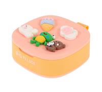 Lurrose Mini Pill Box Waterproof Portable Pp and Stainless Steel Pink Multi Compartment Travel Daily Dose Planning Weekly Sorting Case
