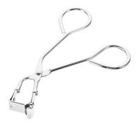 Lurrose Mini Stainless Steel Eyelash Curler with Black Anti-Slip Silicone Pad, Practical Handheld Lash Curling Tool for Women Makeup, Portable Single Piece for Precise Eyelash Curling