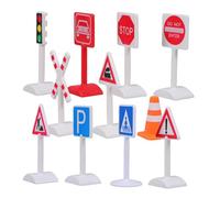 Lurrose Mini Traffic Lights and Road Signs for Abs Construction Traffic with Bright Colors Realistic Simulation for Sand Tables Train Tracks and Construction Play Educational