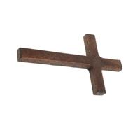 Lurrose Mini Wooden Cross Dollhouse Accessory, Small Handheld Craft Cross for Religious Prayer, Brown Tiny Craft Ornament for Church Scene Decoration