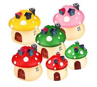 Lurrose Miniature Mushroom House Garden Decorations Weather-resistant Tiny Micro Landscape Ornaments for Outdoor Bonsai Moss Terrariums Fairy Garden Accessories