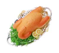Lurrose Miniature Roast Chicken Model - Simulated Food Props with Realistic Texture for Dollhouse Kitchen Decoration Pretend Play