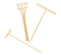 Lurrose Miniature Sand Rake Set 3pcs for Zen Garden Tabletop Includes Four-tooth Rake and Sand Scraper for Meditation and Desk Gardening