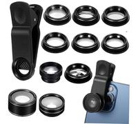 Lurrose Mobile Phone Camera Lens Kit with Wide Angle Macro Fisheye Telephoto Cpl Kaleidoscope Filters for Smartphones and Tablets Durable and Portable Photography Set