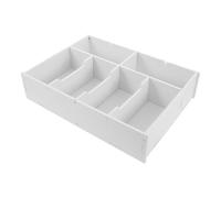Lurrose Multi Compartment Cash Box Money Organizer for Cash Tray with PVC Wood-Plastic Composite Material Beige Simple Stylish Elegant Design Protection of Coins and Receipts Easy
