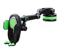 Lurrose Multi-functional Mobile Phone Rack Car On-board Phone Holder Easy to Install Easy to Remove Abs Material Green Colour Suitable for Windshield and Desktop Use for Family