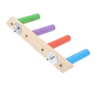 Lurrose Multi-tiered Wooden Parrot Stand Ladder Climbing with Claw Grinding Perch for Pet Birds Stable Natural Wood Playground for Parakeets and Parrots to Exercise and Explore