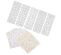 Lurrose Nail Art Stamping Plates Set Elegant Nail Art Decoration Tools 5pcs Stainless Steel Floral Templates for Manicure Suitable for Party