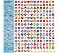 Lurrose National Flag Push Pins 200 Pcs - Epoxy & Steel Construction for Rust Resistance, 10mm Diameter for Precise Map Marking - Suitable for Geography Classrooms and Small Place Storage