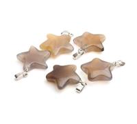 Lurrose Natural Agate Pentagram Pendant 20 Pack for Jewelry Making | Mixed Colours, DIY Material, Fine Workmanship, Keyring, Cellphone Decorative Accessories for Lovers and Friends Random Color