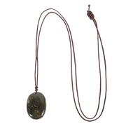 Lurrose Natural Blue Moonstone Crystal Pendant Lightweight Hanging Stone Charm Necklace for Women Polished Surface Unique Pattern Jewelry Accessory Random Color