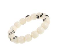 Lurrose Natural Bodhi Root Bracelet Featuring Traditional Chinese Bagua Design with 18 Hand Carved Beads, Unisex Tibetan Prayer Jewelry Resistant to Cracking, for Mindfulness Meditation