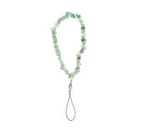 Lurrose Natural Crystal Agate Phone Lanyard Mint Green Beaded Mobile Phone Strap Anti-lost Hanging Chain for Women Practical