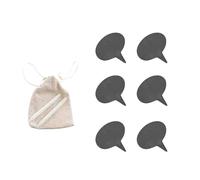 Lurrose Natural Stone Cheese Markers Set with 6 Black Picks, 2 Chalk Pencils and Linen Bag Reusable Cheese Labels for Charcuterie Boards, Dessert and Cake Toppers for Parties