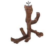 Lurrose Natural Vine Bird Standing Rod Bird Stand Rod Chewable Wooden Brown Perch to Increase Pets Activity Space Can Be Installed on The Cage Suitable for Parrots