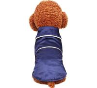 Lurrose Navy Blue Silk Short Sleeve Dog Pajamas for Small to Medium Pets, Lightweight Pet Sleepwear Cotton Blend, Comfortable Home Wearing Clothes for Dogs