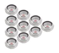Lurrose Oil Level Sight Window Easy Installation and Resistant to Harsh Environments 10pcs /4 Thread Aluminium Alloy Construction with Glass for Air Compressor and Oil Tank