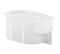 Lurrose Oval Tray Silicone Epoxy Resin Mold Candle Cup Mold White Creative Design Easy to Operate Versatile Use for DIY Projects