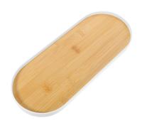 Lurrose Oval White Desktop Storage Tray Japanese Style Oval Perfume Jewelry Makeup Organizer for Bathroom Vanity and Entryway