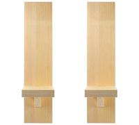 Lurrose Pair of Wooden Wall-mounted Candle Holders Tea Light Sconces Rustic Home Décor Wedding Candleholder Vintage Style Natural Wood Color