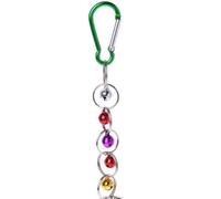 Lurrose Parrot Swing Hanging Ring Bird Swing Colorful Stainless Steel Metal Ring Plaything with Small Bell and Metal Buckle for Garden Balcony Parrots and Birds Random Color