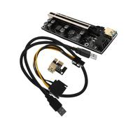 Lurrose Pcie Gpu Riser Extension Cable, Copper, Stable Connection, Easy Installation, Black, for Graphics Card and Mining Setups